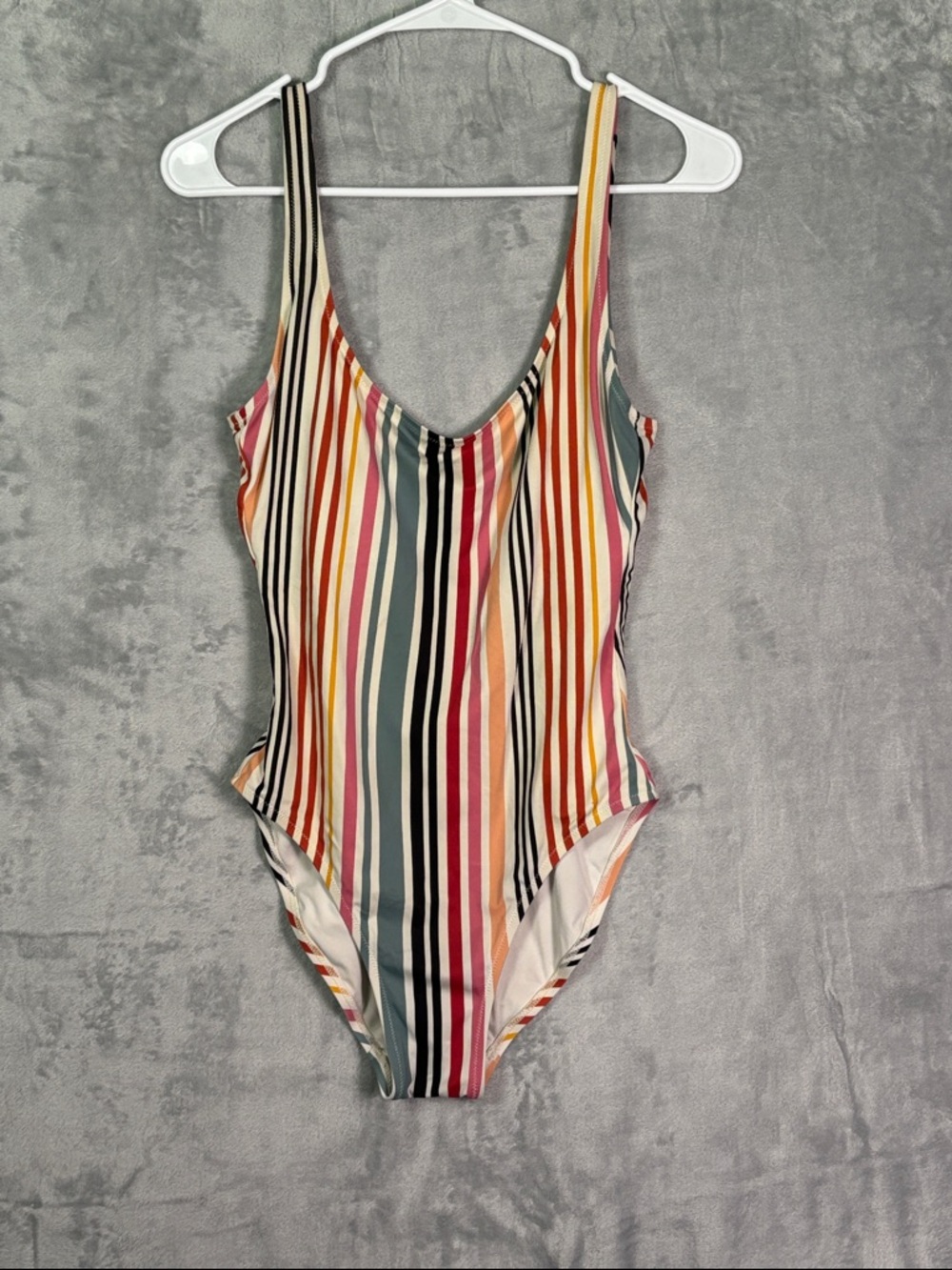 Madewell Striped Scoop-Neck One-Piece in Multicolor